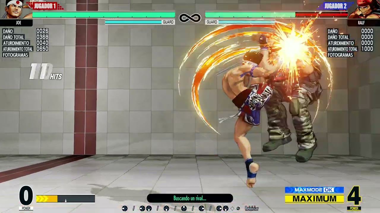 KOF XV Joe higashi combo 0.5 Bars - 593 Damage Mid Screen