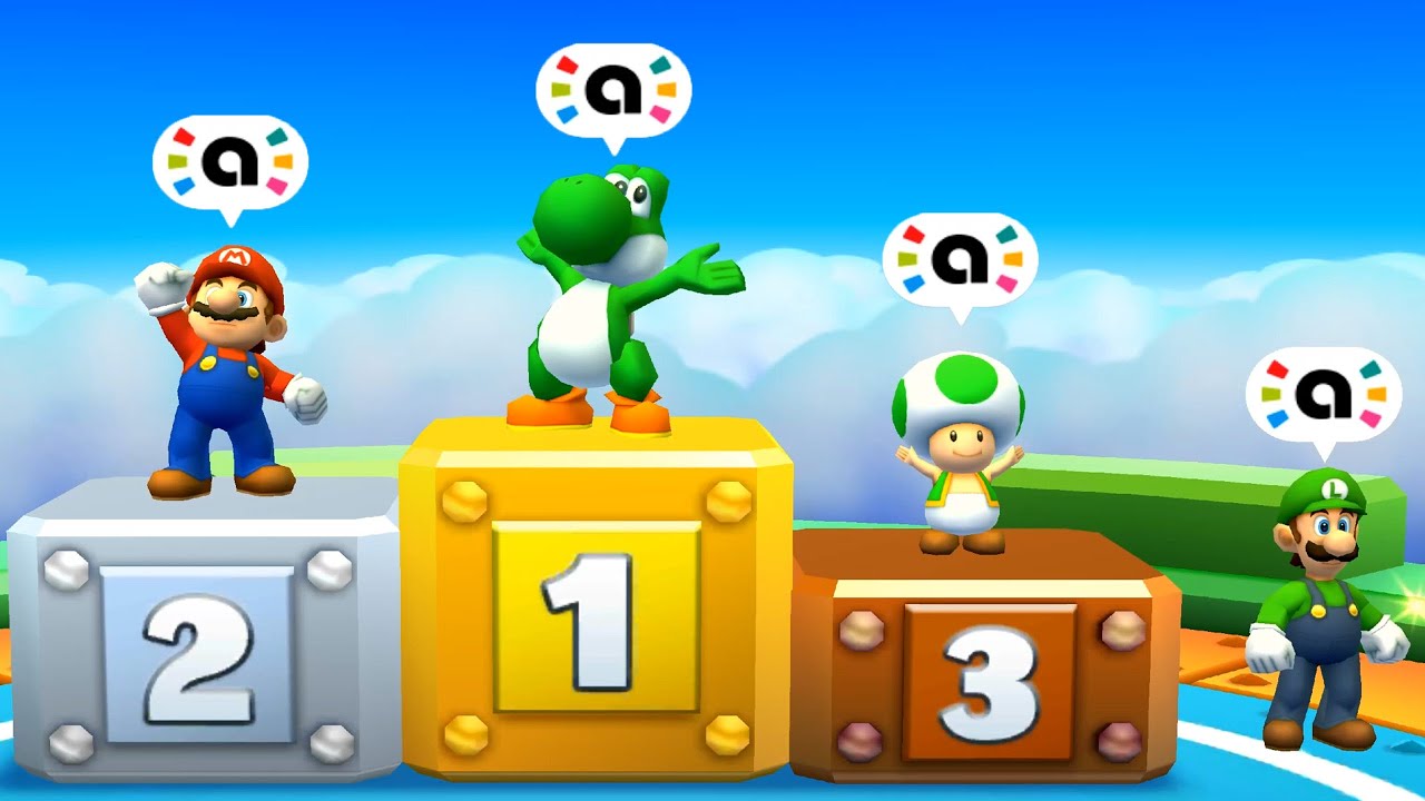 Toad Scramble | Mario Party Star Rush Luigi Team Vs Team Rivals (World 4-3)