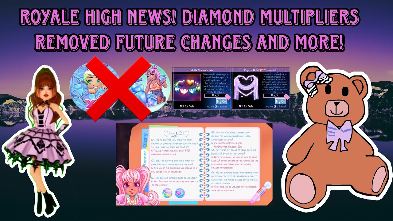 Royale high News! Diamond multipliers removed future changes and more!