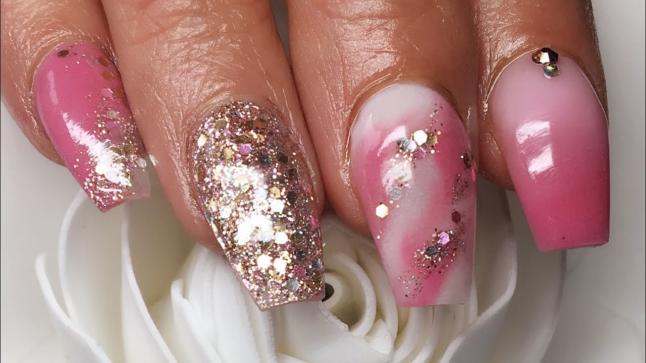 Acrylic Nails | Dusky Pink | Rose Gold