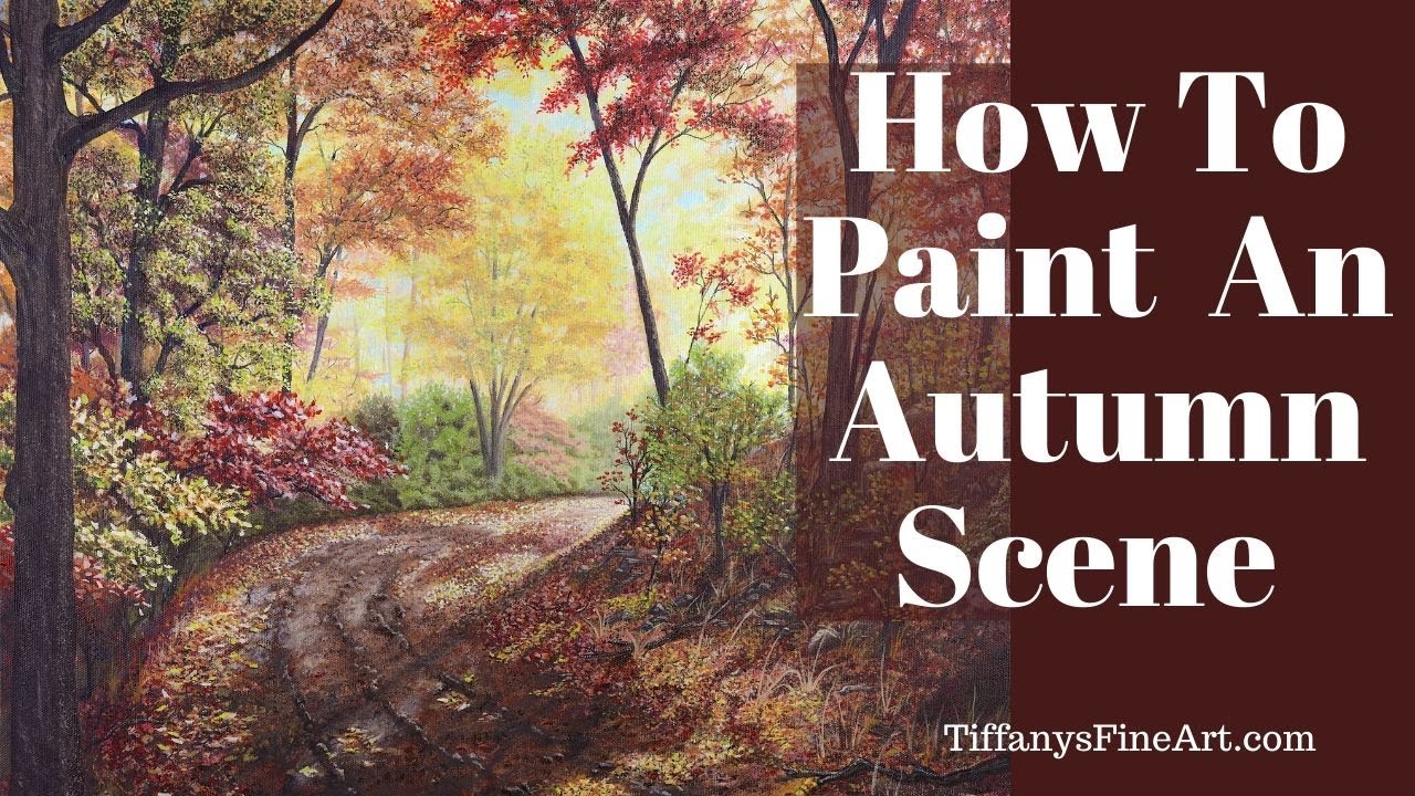 #33: Fall Landscape Time-lapse | How to paint a realistic autumn painting tutorial. 