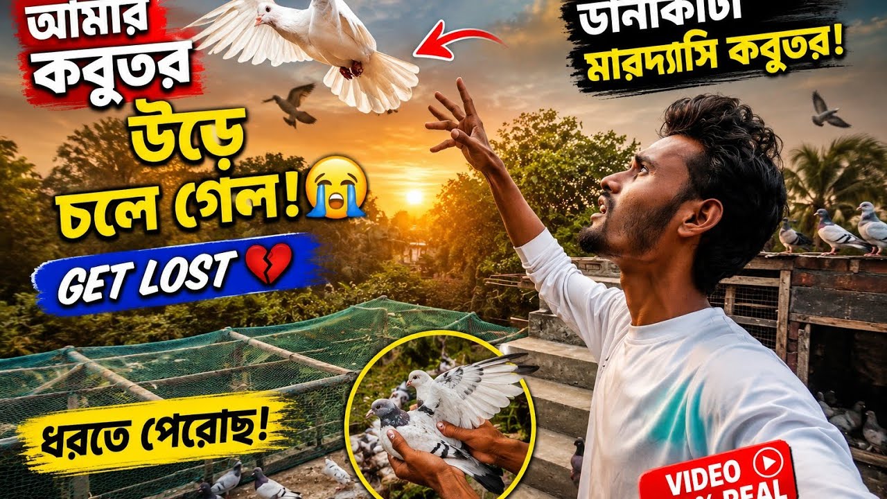ডানা কাটা মাদ্রাস কবুতর ধরলাম। বাড়ির‌ কবুতর চলে গেল।kobutor and bird vlog # sakib pigeon lover