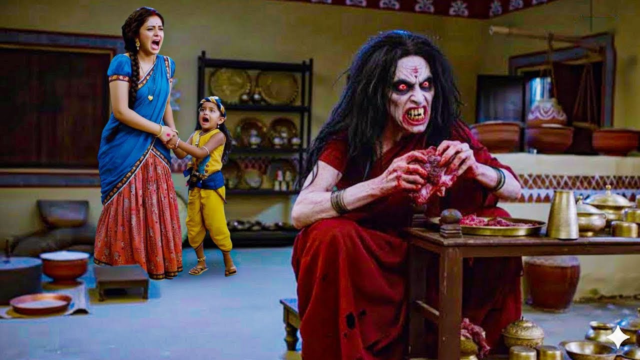 रात के अंधेर में मैया यशोदा के रसोईघर में आई भयानक चुड़ैल! - YASHOMATI MAIYYA KE NANDLAL | Krishna