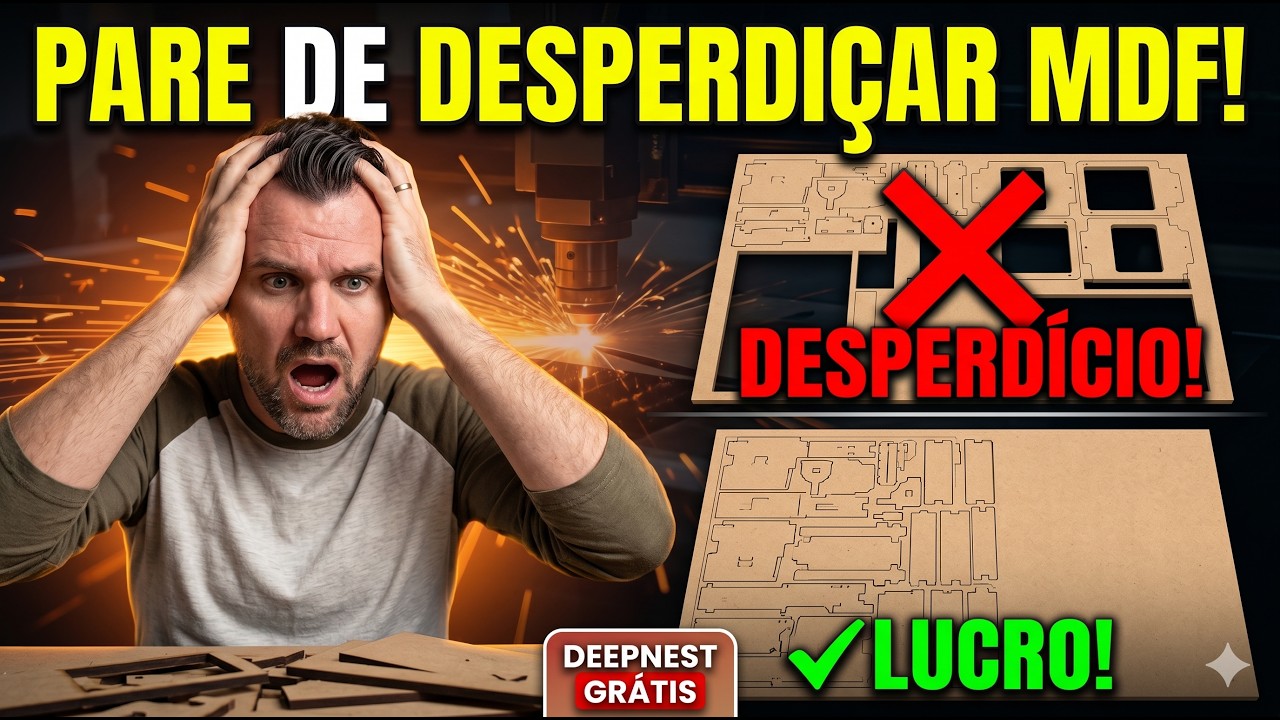 Pare de JOGAR DINHEIRO FORA! Como Economizar MDF no Corte a Laser com Deepnest