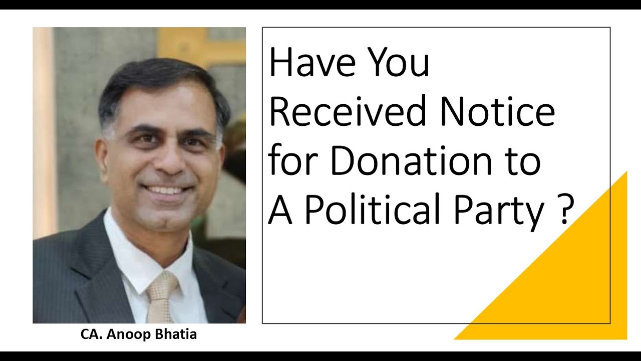 Have You Received Notice for Donation to A Political Party (Hindi) | CA Anoop Bhatia