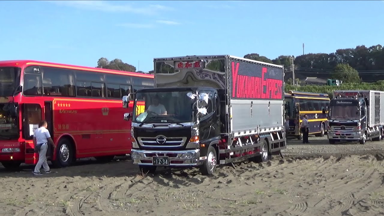 椎名急送さん 由加丸船団 入場シーンその1 中型編　  日野 レンジャー HINO500 RANGER