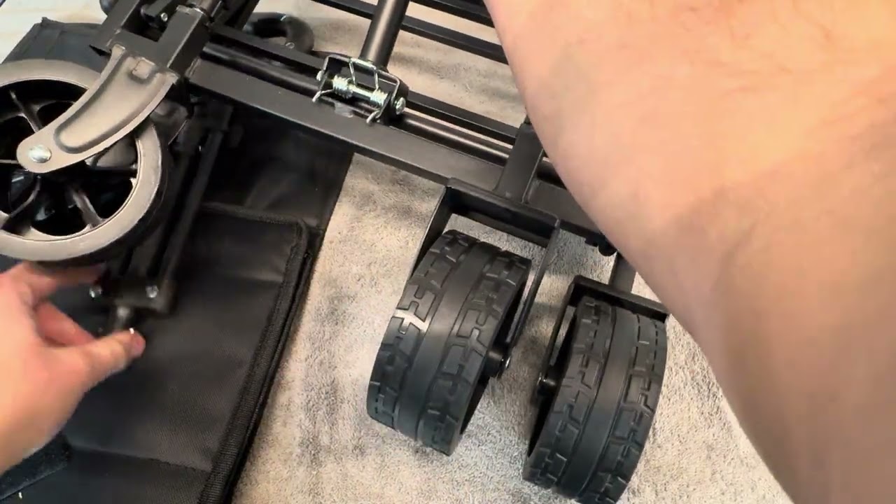 InBrave Extra Long Collapsible Wagon Cart How to install Wheels