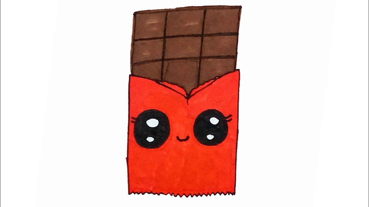 How to Draw a Cute valentine's Chocolate Bar – Easy kawaii Drawing