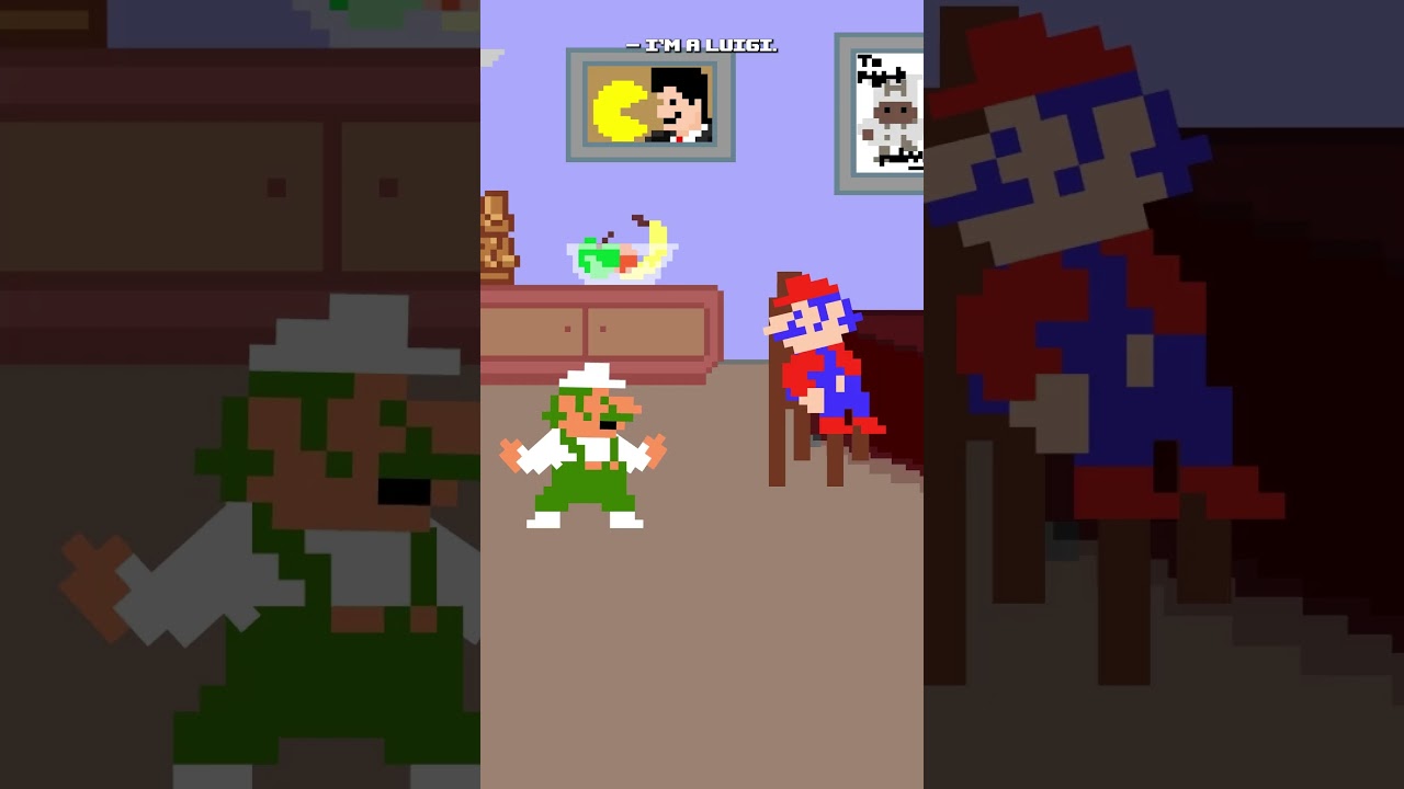 Mario meets Luigi for the first time!