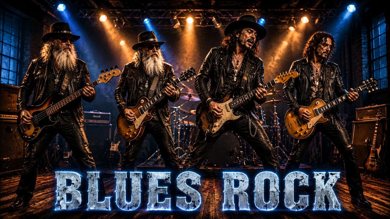 Clapton, ZZ Top & SRV Inspired &ndash; Midnight Highway Blues Rock, Guitar Fire & Raspy Vocals