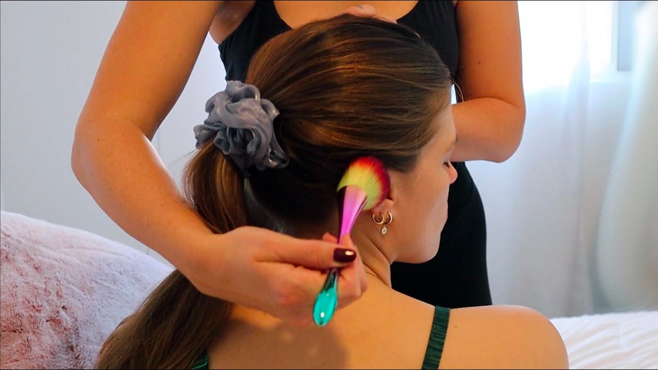 ASMR hair play, head massager & nape of neck~ sooo tinglyyy on Katie