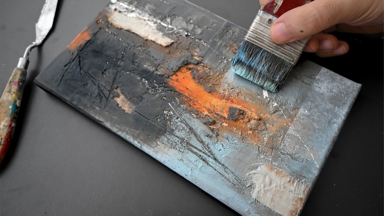 Effective Abstract! Easy Abstract acrylic painting techniques - Layering - Mixed media art ,relaxing