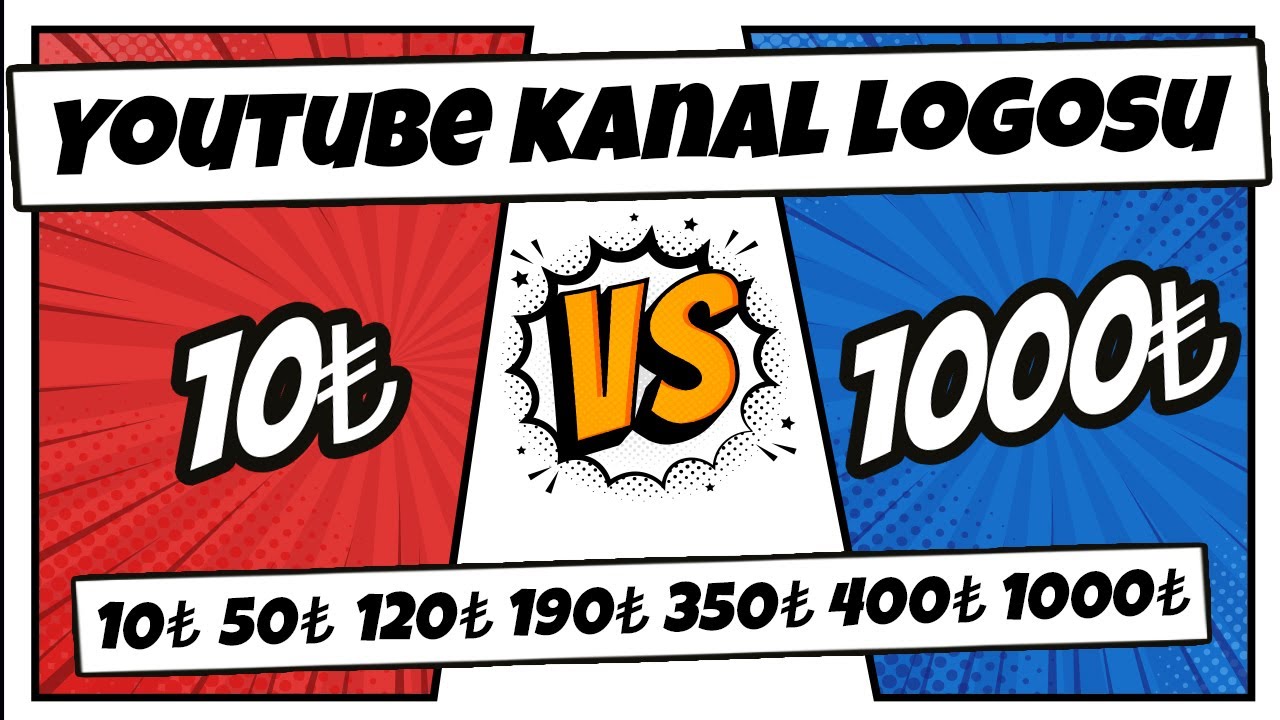 10₺ VS 1000₺ YOUTUBE KANAL LOGOSU (İLLÜSTRASYON LOGO) 