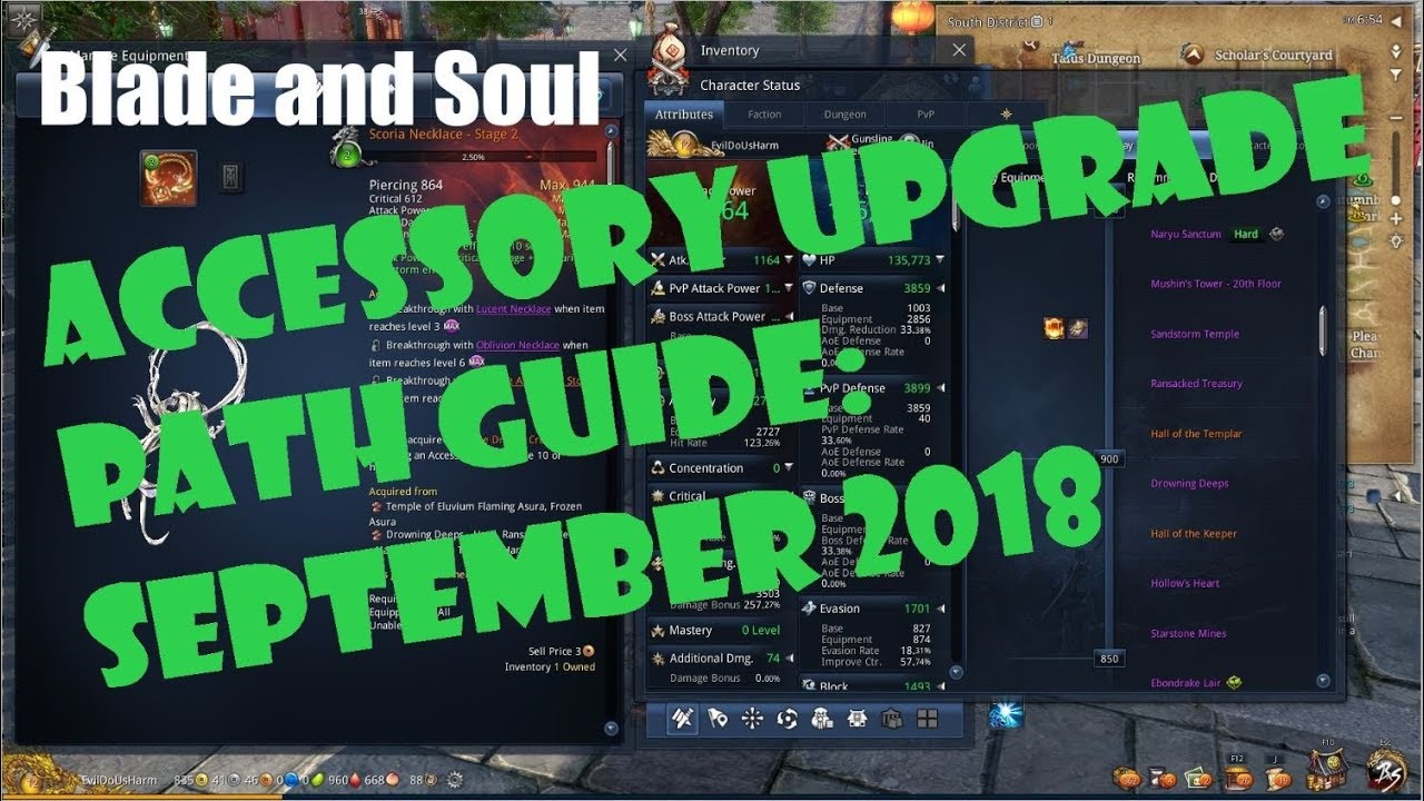 [Blade and Soul] In Depth Accessory Progression Guide: September 2018!