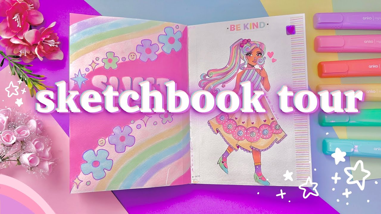 Экскурсия по альбому Sketchbook 🌸🌱 цвета, креативность и веселье! (декабрь 2023 г. — апрель 2024 г.)