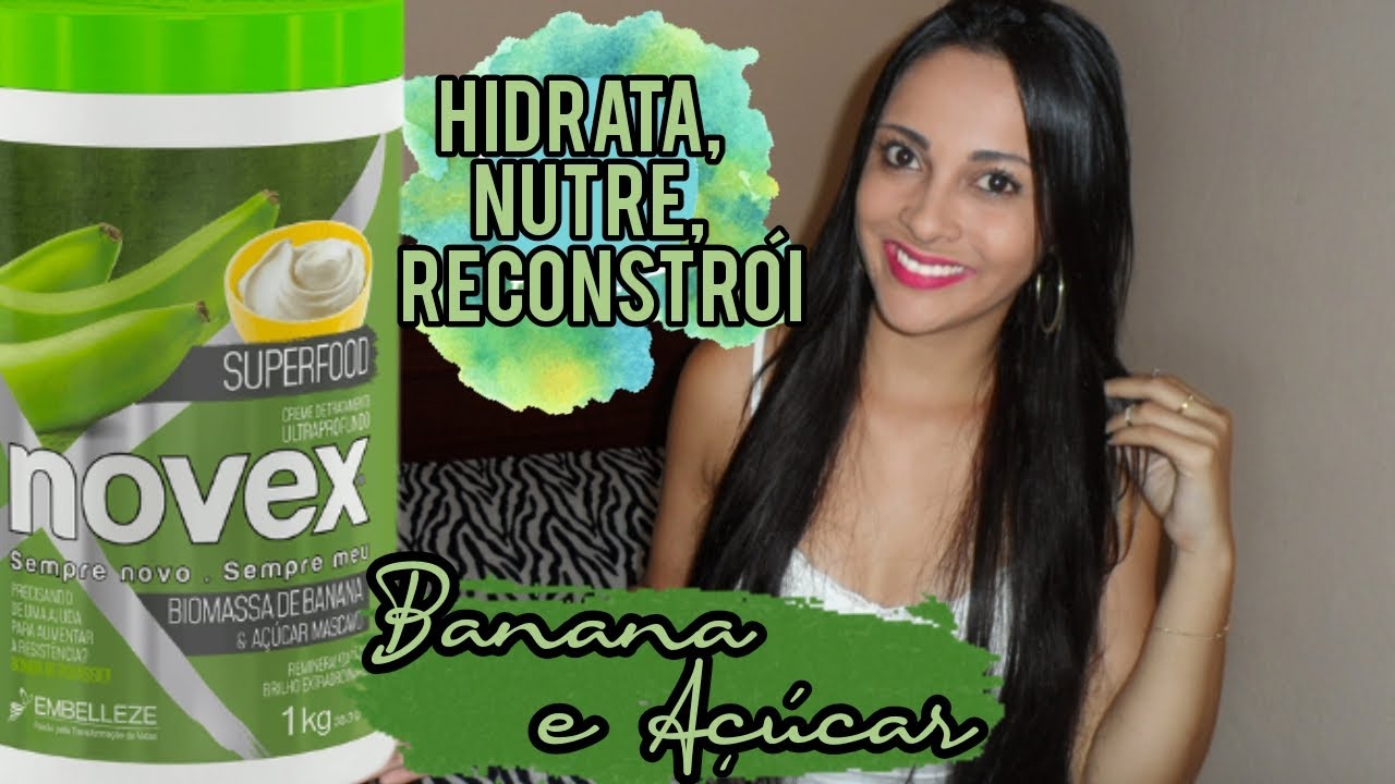 Biomassa de Banana e Açúcar Mascavo | BRILHO E MACIEZ | Novex Superfood | Vegano, No,Low Poo #VEDA 3