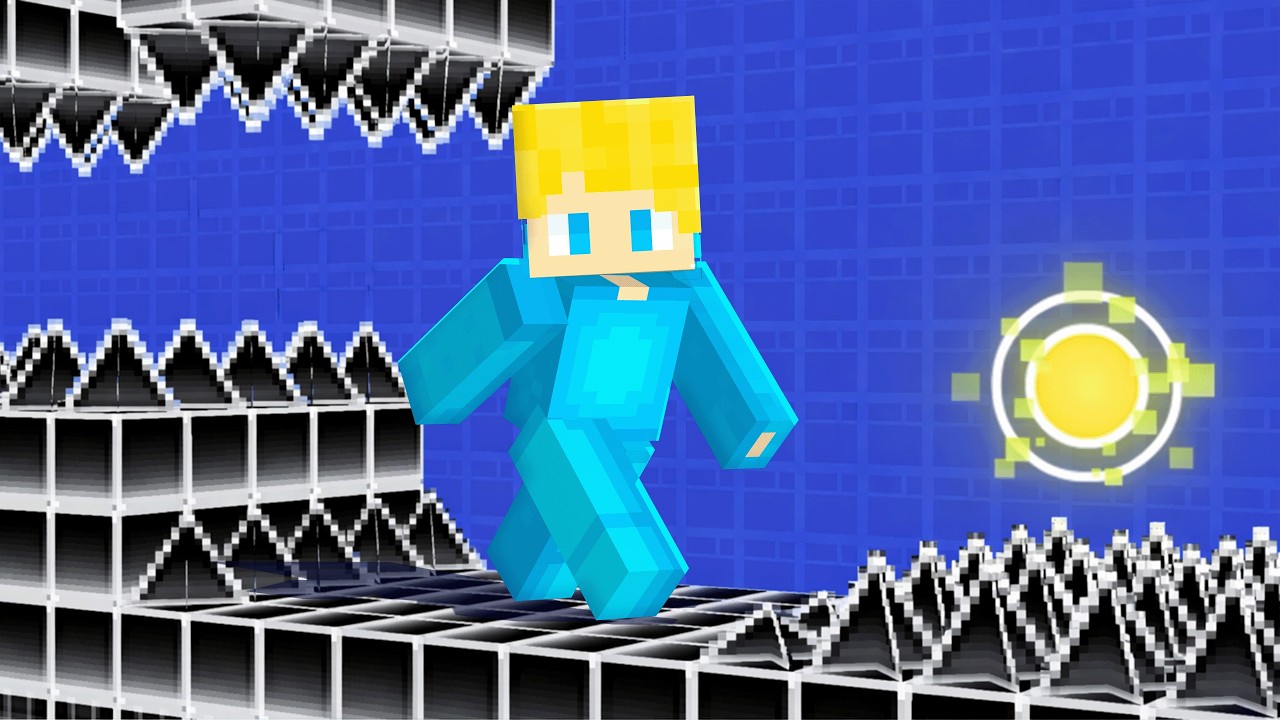 Wir SPIELEN GEOMETRY DASH in Minecraft!