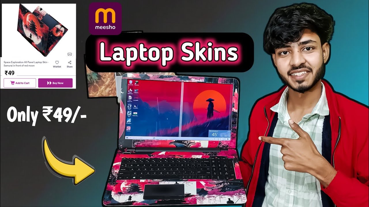 Cheapest Laptop Skins Only ₹49/- From Meesho 😱 #laptopskin #laptopaccessories 