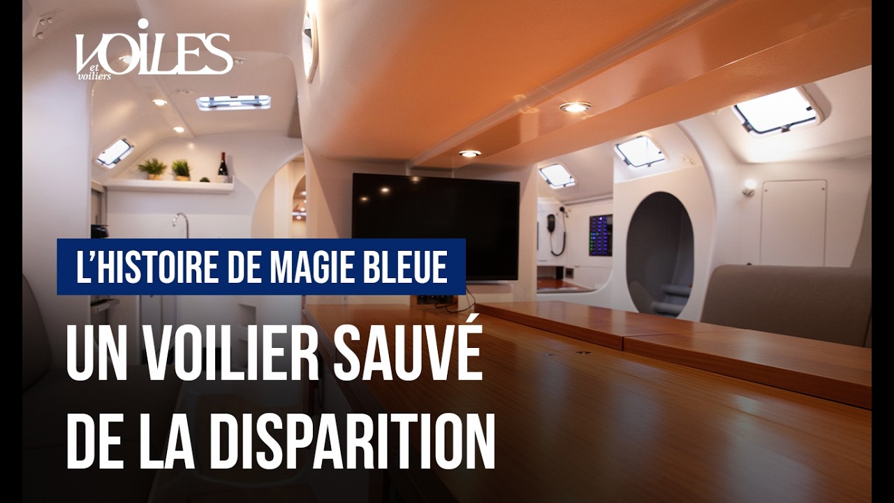 Visite de Magie Bleue, l'impressionnant voilier aux mâts-aile sauvé de la disparition