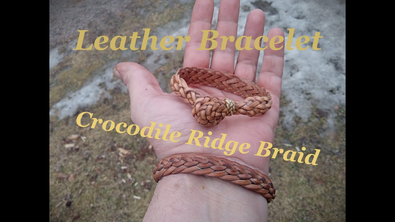 Leather Bracelet - Crocodile Ridge Braid