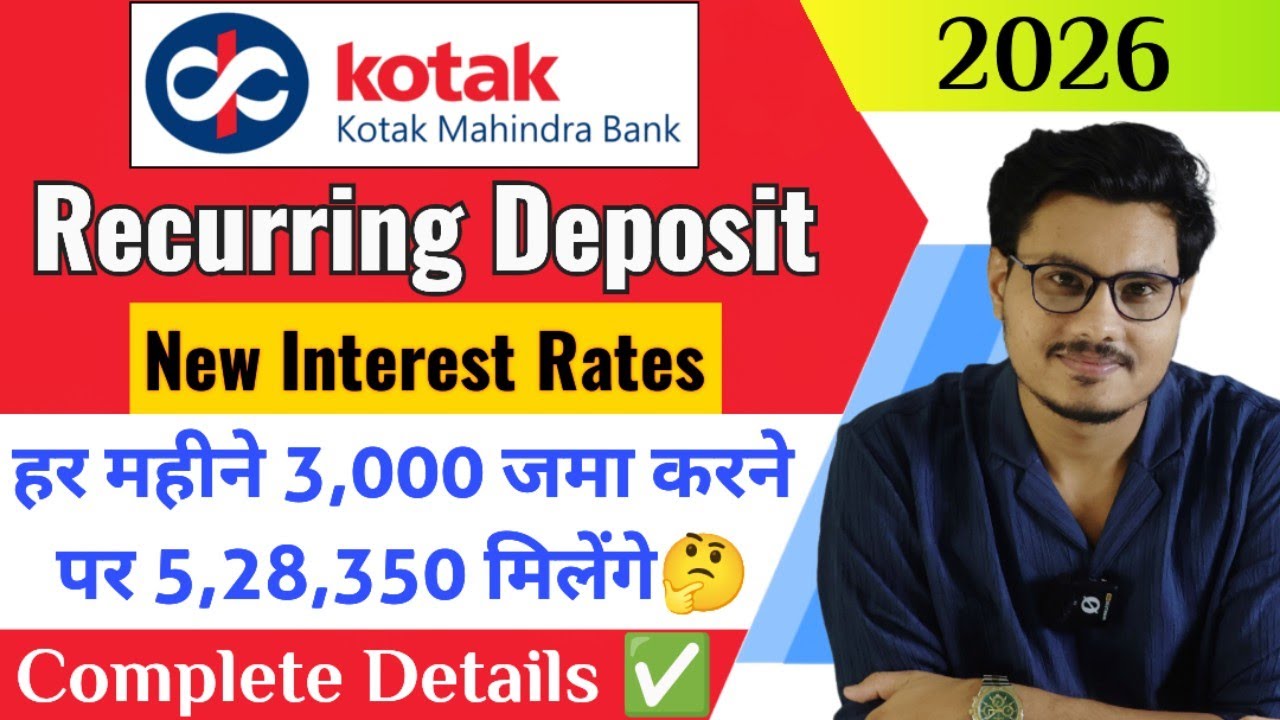 Kotak Mahindra Bank Recurring Deposit Plan 2026 | Interest Rates, Features, Maturity Calculation 