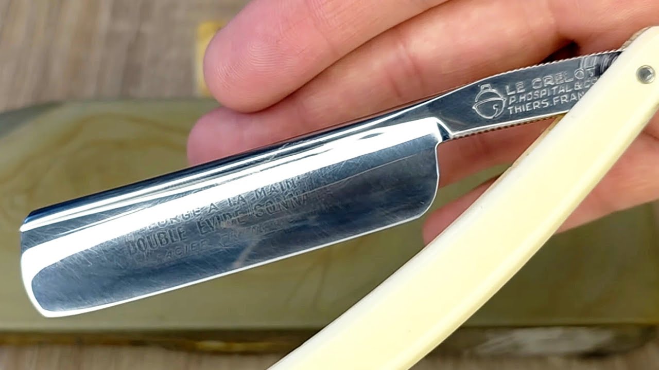Le Grelot P. HOSPITAL & CO 363 6/8 FORGE A LA MAIN DOUBLE EVIDE SONNANT straight razor shaving