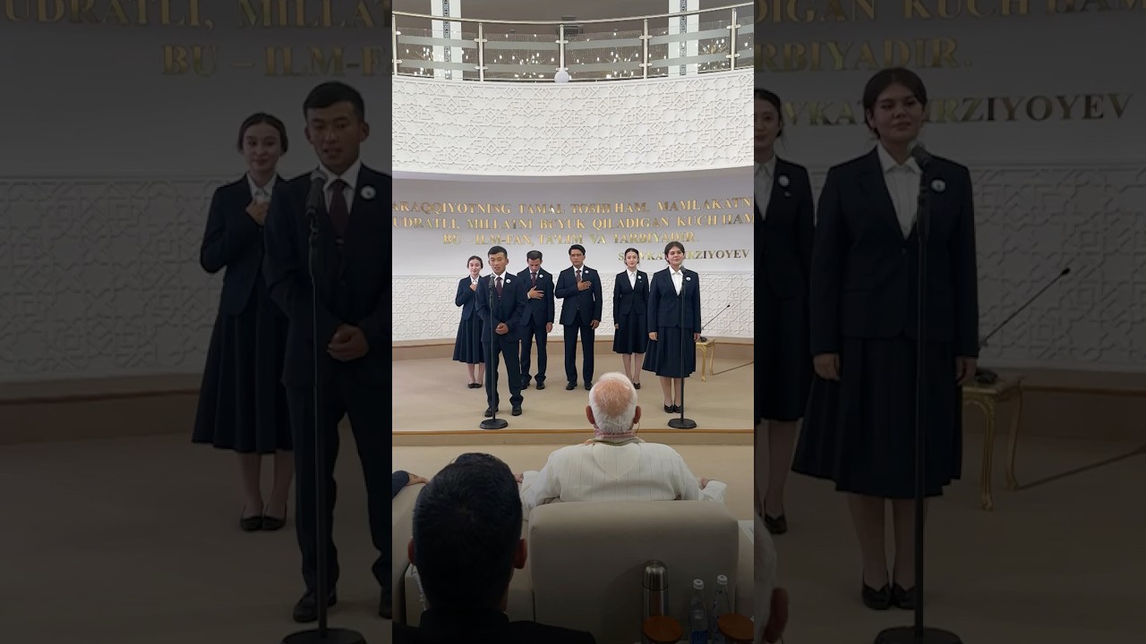 Students in Tashkent recite PM Modi's poem 'Abhi to Suraj Uga Hai'