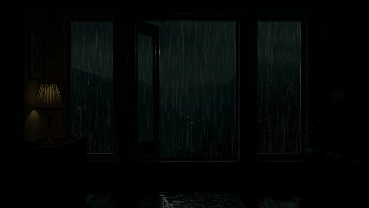 Gentle Midnight Rain Tapping on the Bedroom Window Glass | Relaxing Night Ambience for Better Sleep