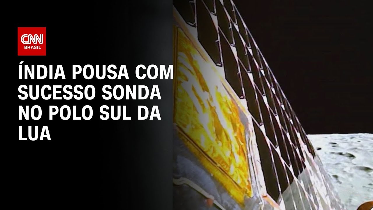 &Iacute;ndia pousa com sucesso sonda no polo sul da Lua | LIVE CNN