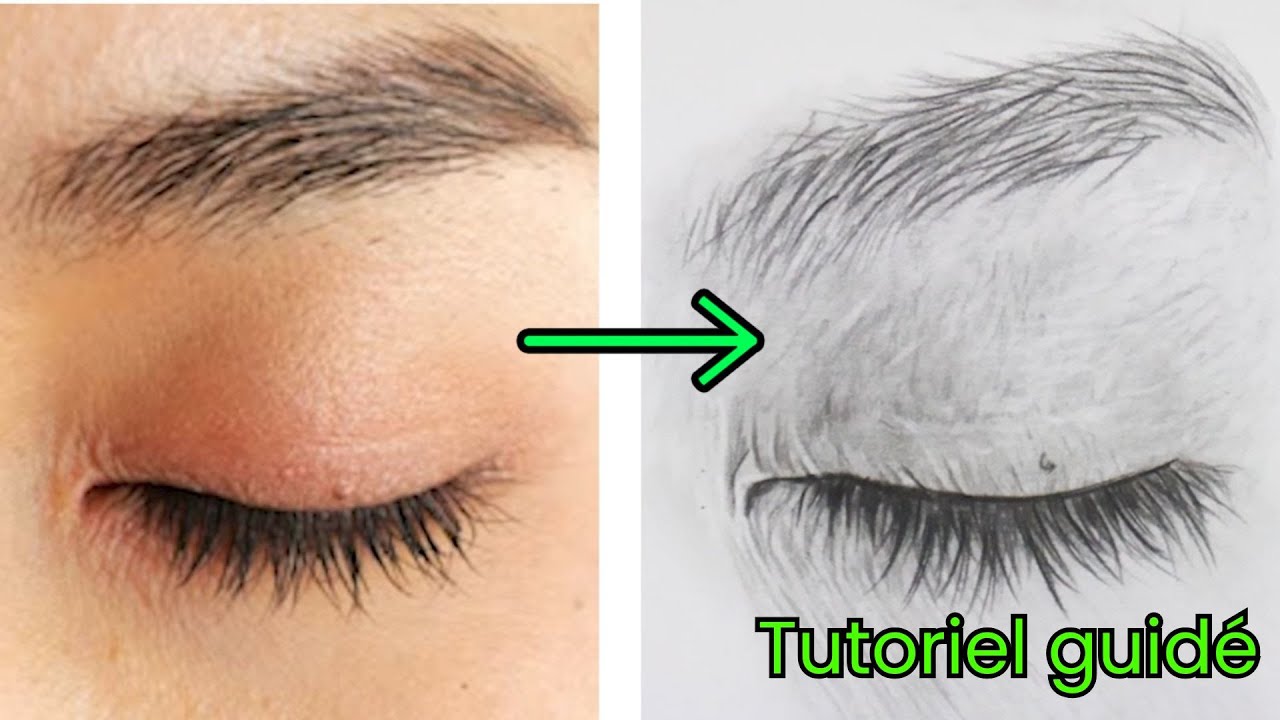 Dessiner un œil fermé réaliste | Tutoriel pas à pas pour débutants