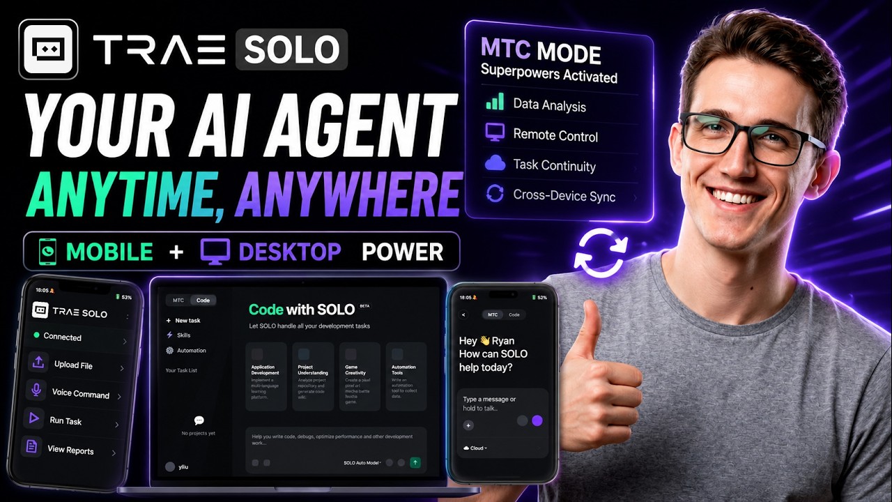 Trae Solo Mobile: Control Your AI Agent Anywhere with MTC Mode, Remote Tasks & Data Analysis