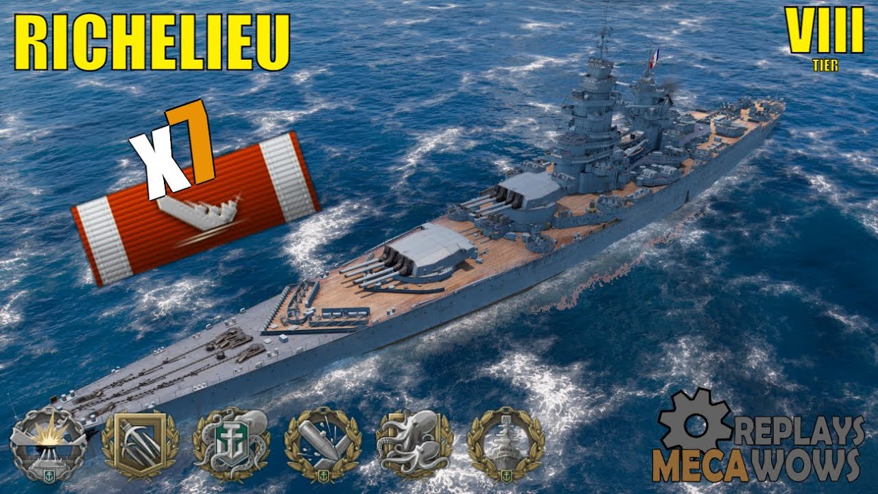 Richelieu 7 Kills & 133k Damage | World of Warships Gameplay