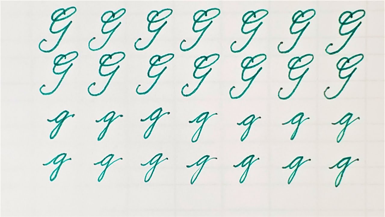 Letter G   Learn to Write Cursive Calligraphy Letter G