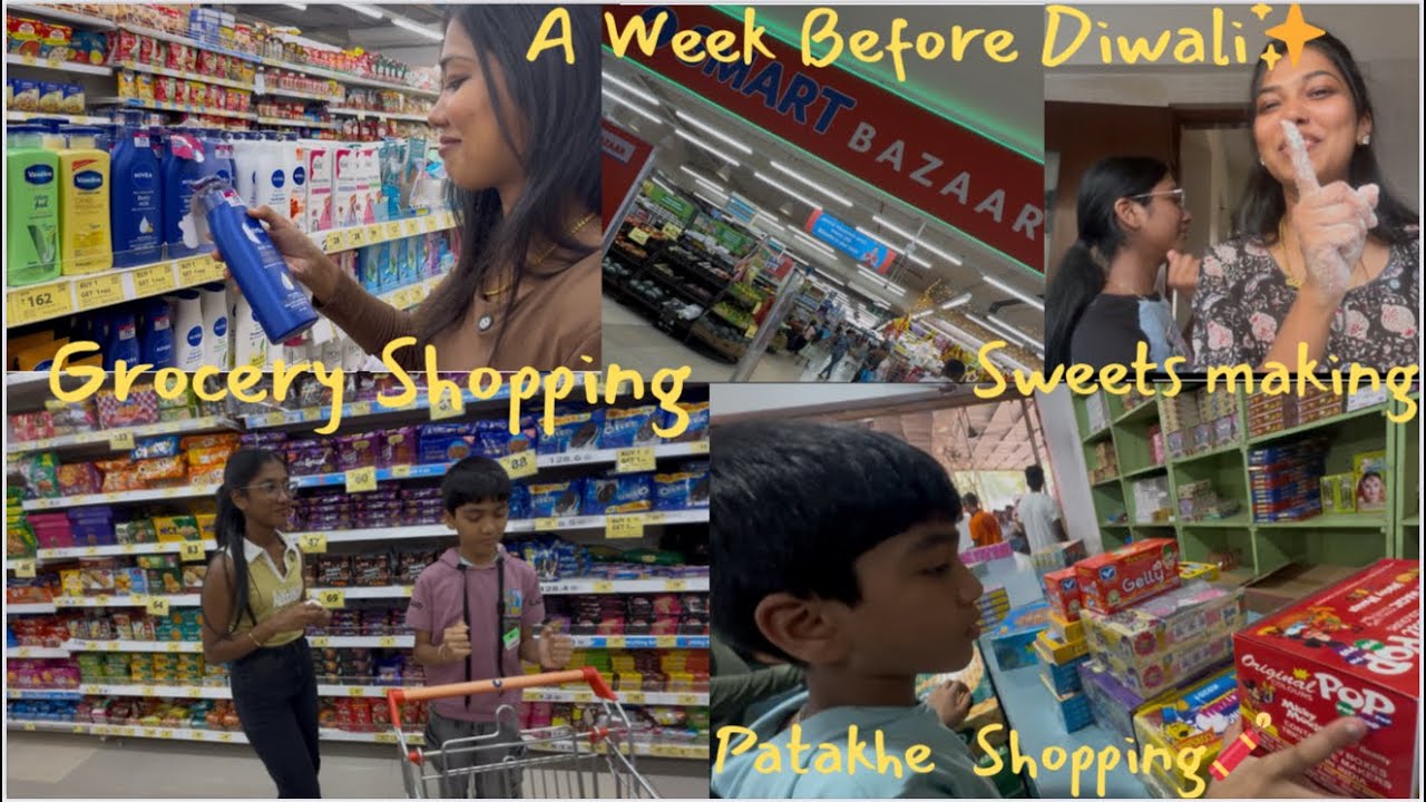 A WEEK BEFORE DIWALI ✨|| GROCERY SHOPPING🛒 || PATAKHE SHOPPING 🎆🧨|| FARAL MAKING || Shweta Tare||