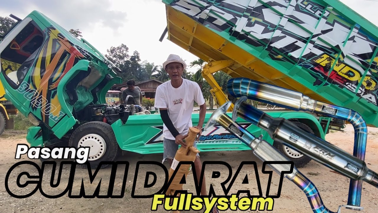 Gahar suaranya..!! Pasang cumi darat fullsystem di truk canter.. ||frm mufler