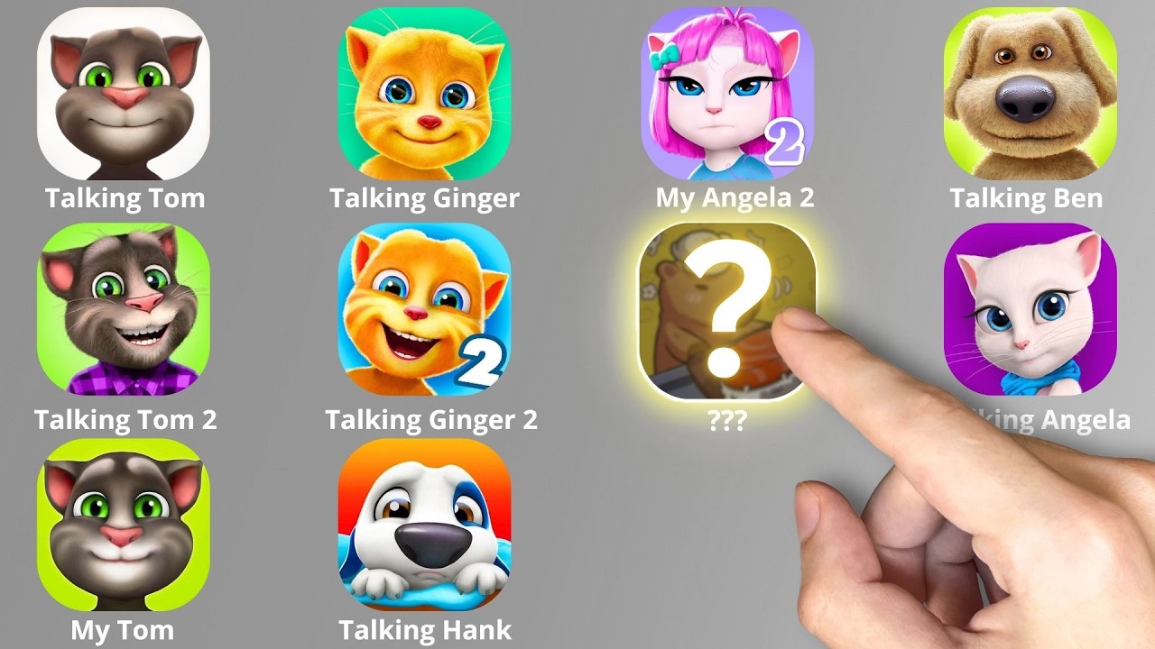 Talking Tom,Talking Tom 2,Angela,Talking Ginger,Talking Ben,Cookingdom,My Tom,My Angela 2,My Hank