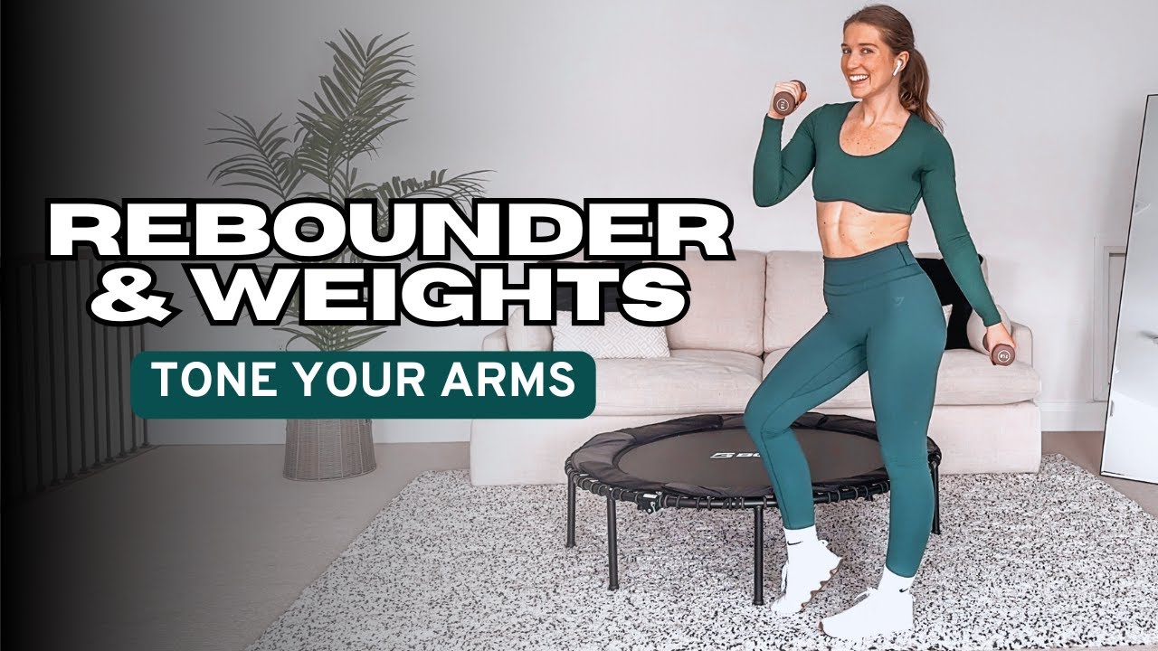 15-Minute Rebounder Workout with Weights to Tone & Sculpt Upper Body | Rebounding w/ Jump&Jacked