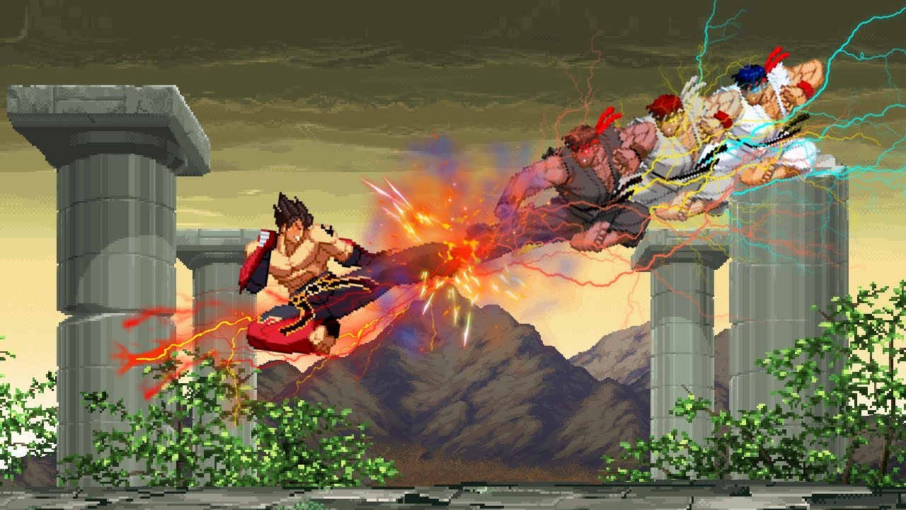 Jin Kazama vs Ryu (All Forms) - Tekken X Street Fighter - Namco X Capcom