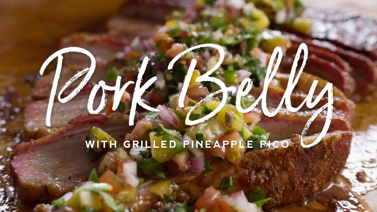 Smoked Pork Belly with Grilled Pineapple Pico