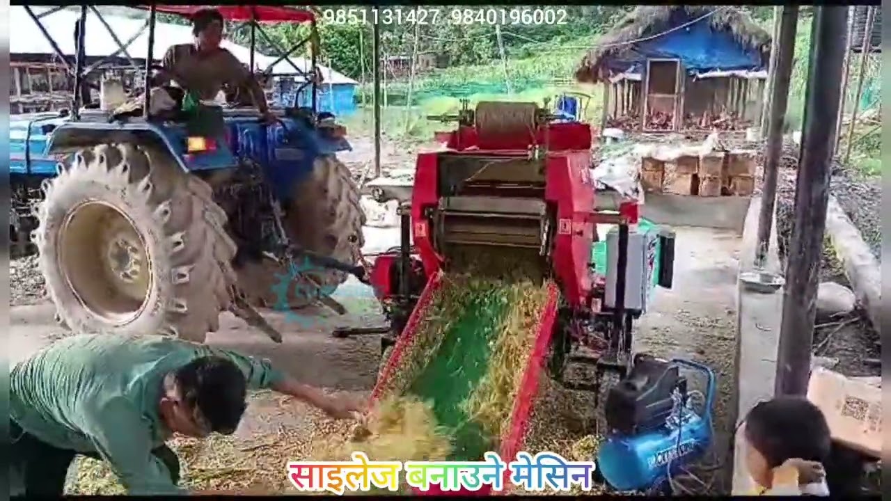 Grass Silage Baler Making Machine #silage #chaffcutter #silagemaking #silagemachine