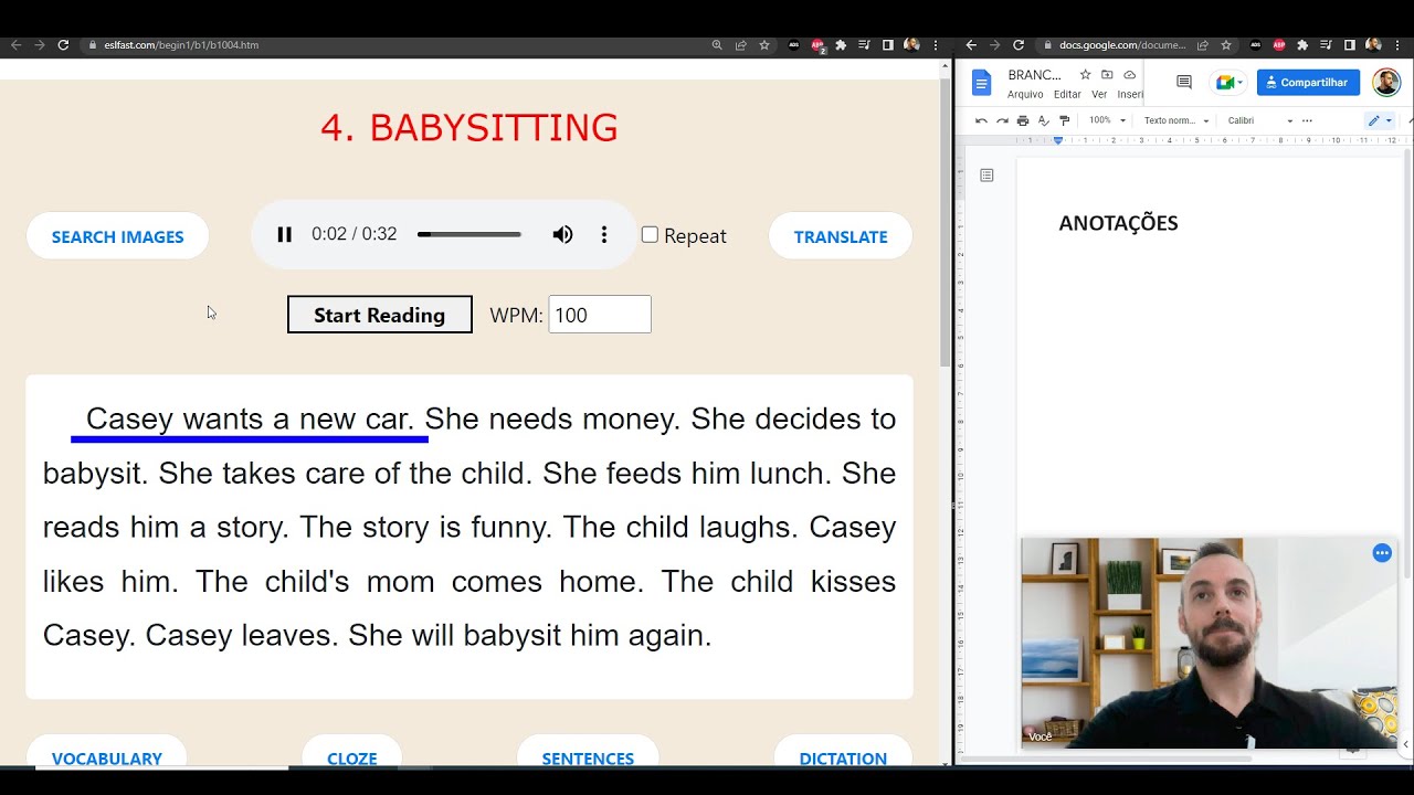 Inglês com Texto e Áudio 1 - Nível Iniciante e Intermediário