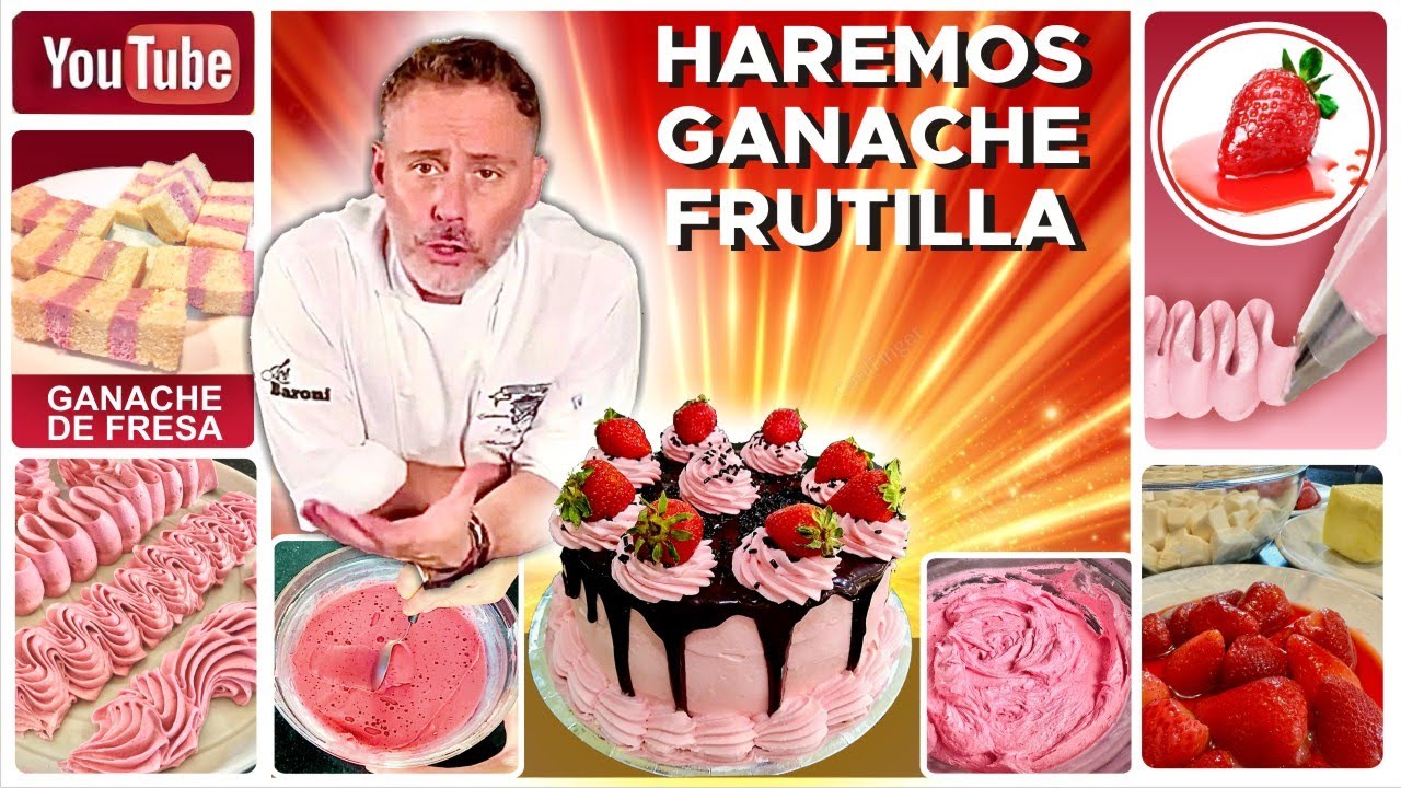 🎂✨ GANACHE DE FRUTILLA PERFECTO! 🍓🔥 Relleno, Decoración y Cobertura en 1 Paso! LOS BARONI