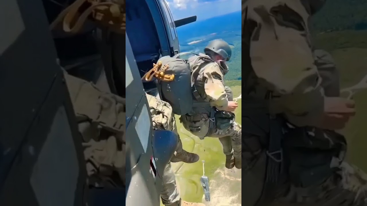 Doing the Static Line Thing Out of a Blackhawk. 