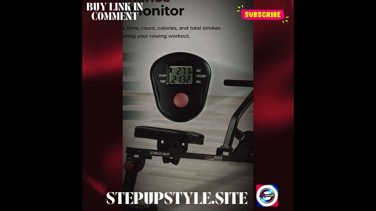 Sunny Health & Fitness Compact Rowing Machine - Full Body Workout & Adjustable Resistance!