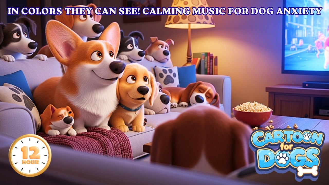 Dog Cartoon for Puppies to Watch Home Alone, in Colors They Can See 🐶 Anti-Anxiety & Prevent Boredom