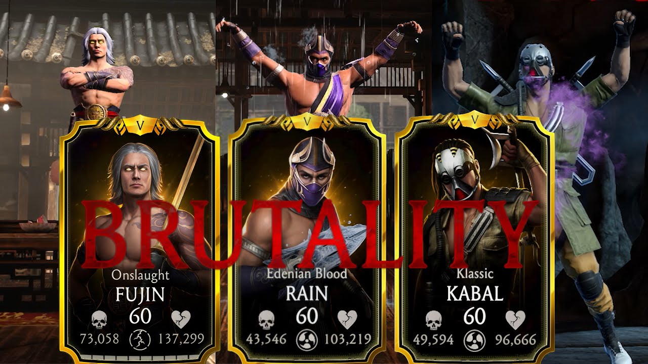 Ascended Characters, Rain Edenian Blood Fujin Onslaught & Klassic Kabal Brutality Gameplay MK Mobile