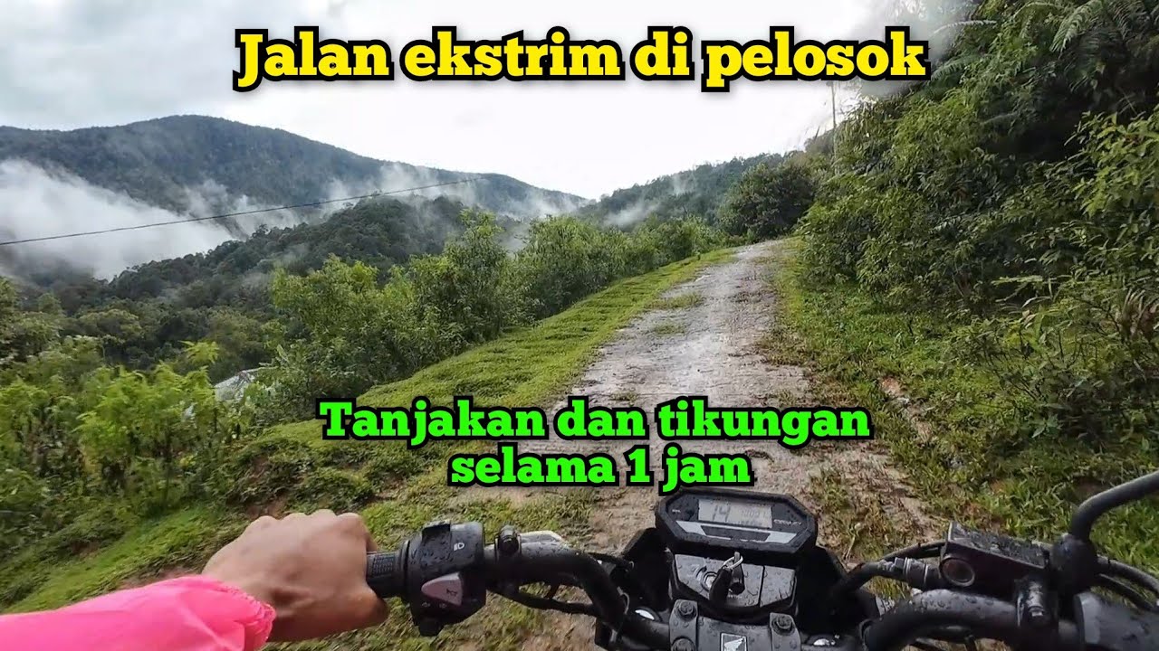 pulang dari desa di balik gunung saat musim hujan‼️dengan jalanan sempit yang ekstrim