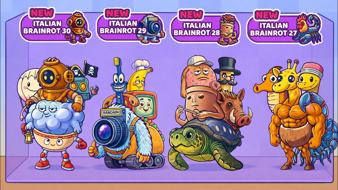 INSANE 4-Way Boss Battle 🔥 Italian Brainrot 30 vs 29 vs 28 vs 27 | Merge Fellas MAX LEVEL!