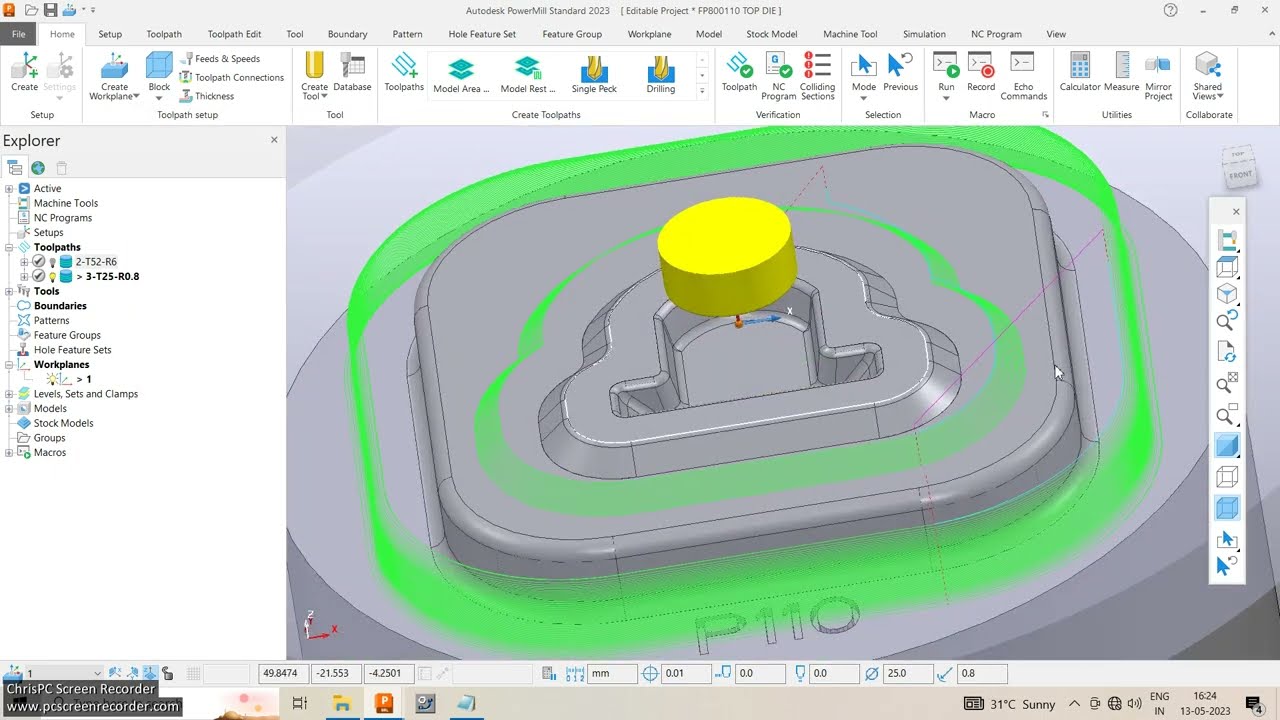Nc programming by Delcam Powermill 2023