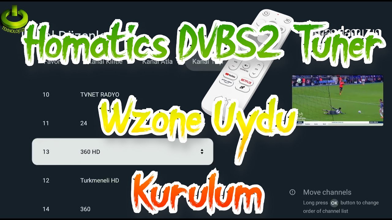 Homatics Type C Tuner Wzone Tv Kurulum Kanal Taşıma DVBS2